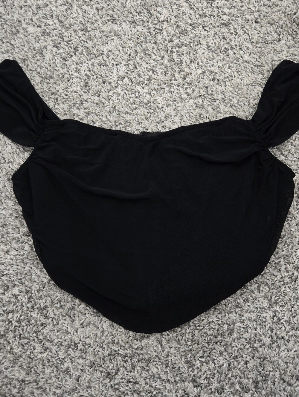 Black Shein Curve Cropped Corset Top
